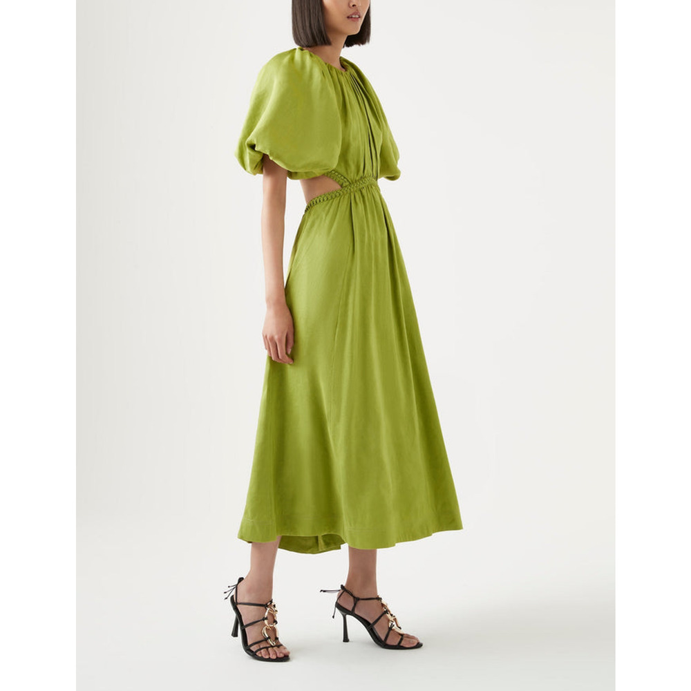Aje Green Puff Sleeve Dress